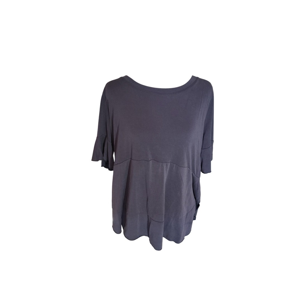 Soft Surroundings Womens‎ Blue Ruffle Bell Sleeve Modal Blend Top Medium 2CH55